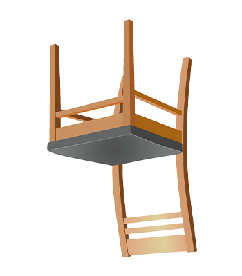 Silhouette de chaise à l’endroit et silhouette de chaise à l’envers