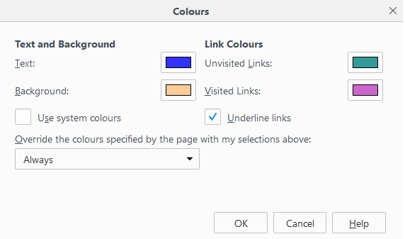 Réglages couleurs dans Firefox